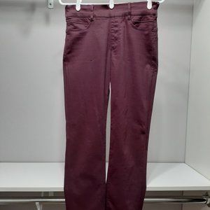 Burgundy Wine Color Pull-On Stretch Pants